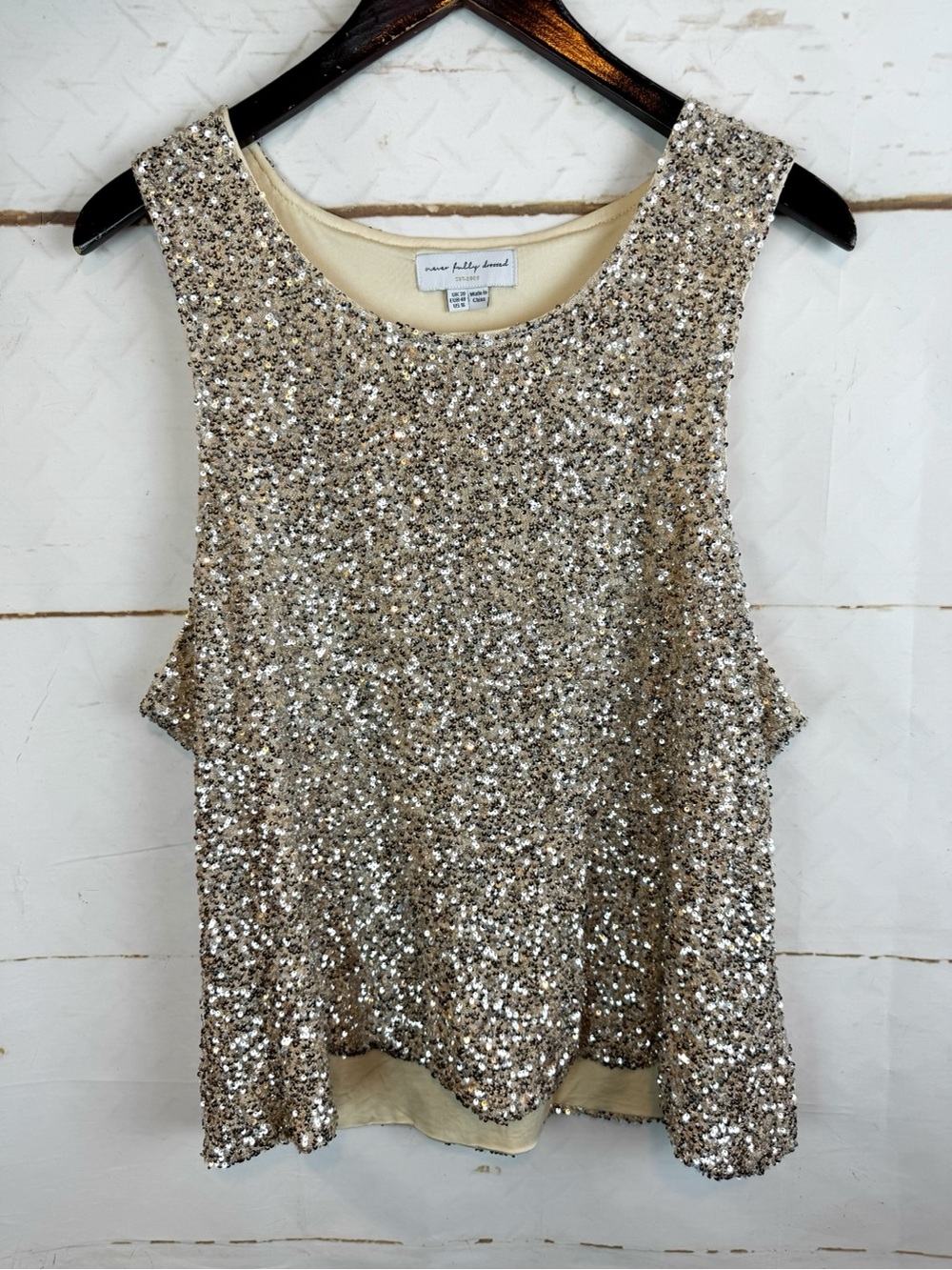 Never Fully Dressed | Silver Sequin Tank, 16
